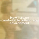 How I create a comfortable collaborative environment