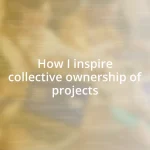 How I inspire collective ownership of projects