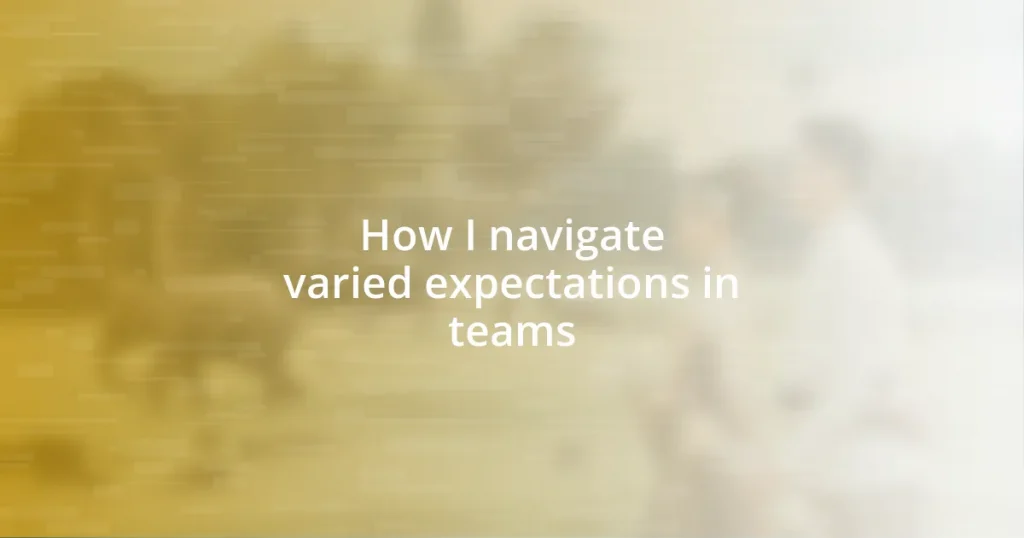 How I navigate varied expectations in teams