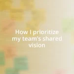 How I prioritize my team’s shared vision