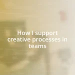 How I support creative processes in teams