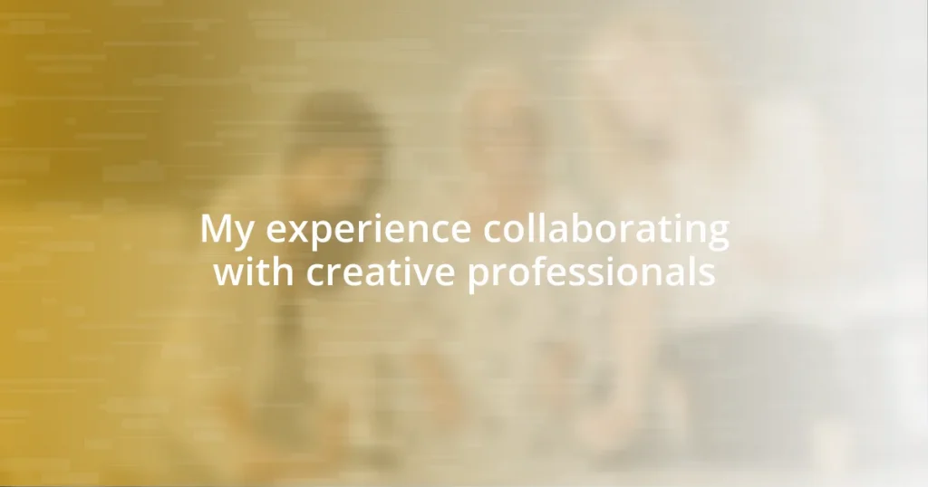 My experience collaborating with creative professionals