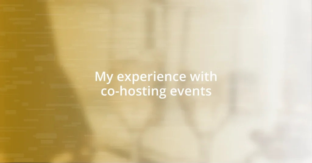 My experience with co-hosting events