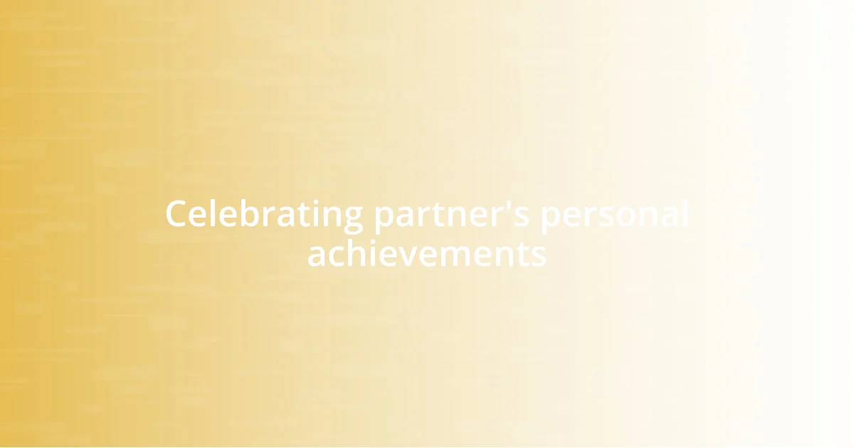 Celebrating partner