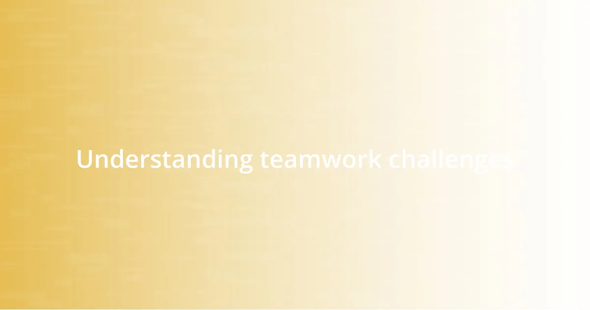 Understanding teamwork challenges