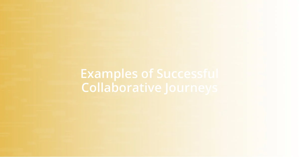 Examples of Successful Collaborative Journeys