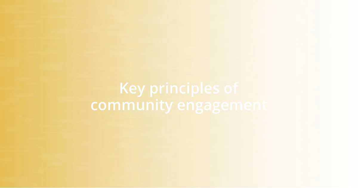 Key principles of community engagement