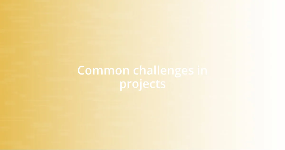 Common challenges in projects